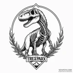 A minimalist linework tattoo of the t-rex ske… — эскиз тату (№1750459822_0, 20.06.2025 22:50) — Tatufoto.com