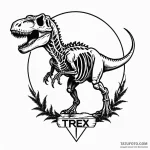 A minimalist linework tattoo of the t-rex ske… — эскиз тату (№1750459822_1, 20.06.2025 22:50) — Tatufoto.com