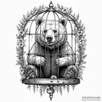 A neo-traditional tattoo of the bear in the c… — эскиз тату (№1750460573_1, 20.06.2025 23:02) — Tatufoto.com