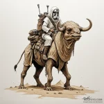 A sketch of a tusken raider (sand person) on… — эскиз тату (№1750460661_0, 20.06.2025 23:04) — Tatufoto.com