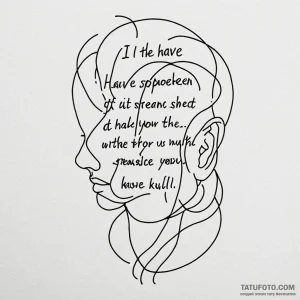 A linework tattoo of the "i have spoken" quot... - эскиз тату (№1750461399_0, 20.06.2025 23:16) — Tatufoto.com