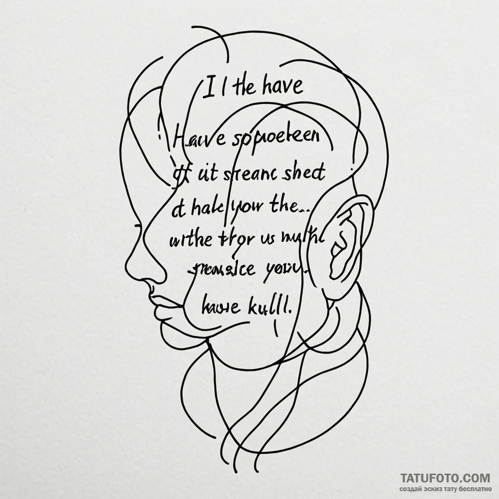 A linework tattoo of the "i have spoken" quot... - эскиз тату (№1750461399_0, 20.06.2025 23:16) — Tatufoto.com