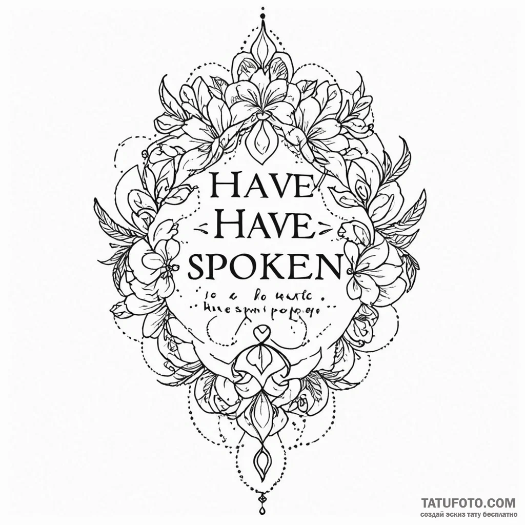 A linework tattoo of the "i have spoken" quot... - эскиз тату (№1750461399_1, 20.06.2025 23:16) — Tatufoto.com