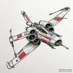 26. neo-traditional tattoo of an x-wing fight… — эскиз тату (№1750461486_0, 20.06.2025 23:18) — Tatufoto.com