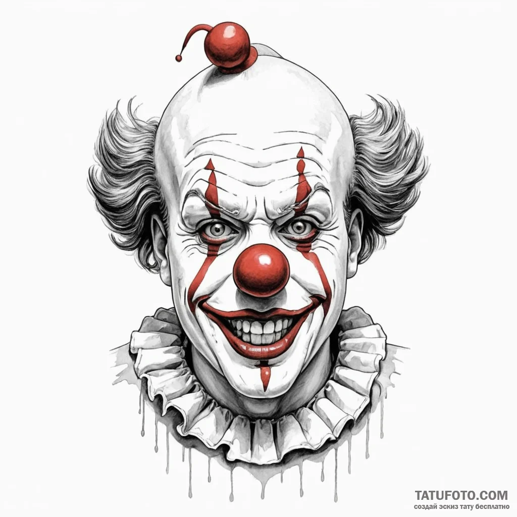 Clown - эскиз тату (№1750461654_0, 20.06.2025 23:20) — Tatufoto.com