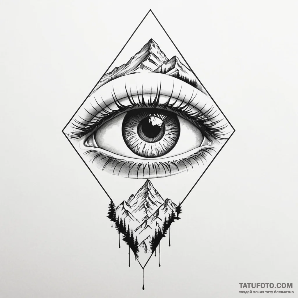 Eye mountain - эскиз тату (№1750462255_1, 20.06.2025 23:30) — Tatufoto.com