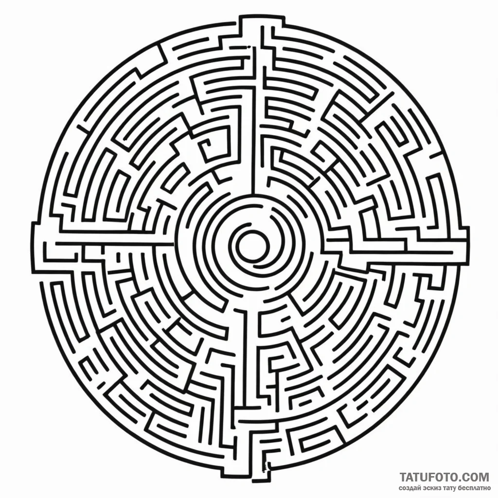 A linework tattoo of the maze symbol from wes... - эскиз тату (№1750462341_0, 20.06.2025 23:32) — Tatufoto.com