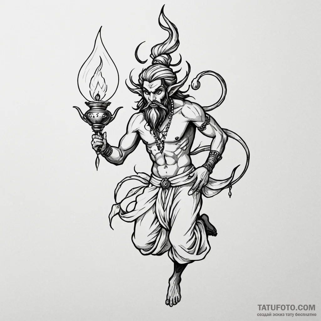 A neo-traditional tattoo of a djinn emerging... - эскиз тату (№1750463335_1, 20.06.2025 23:48) — Tatufoto.com