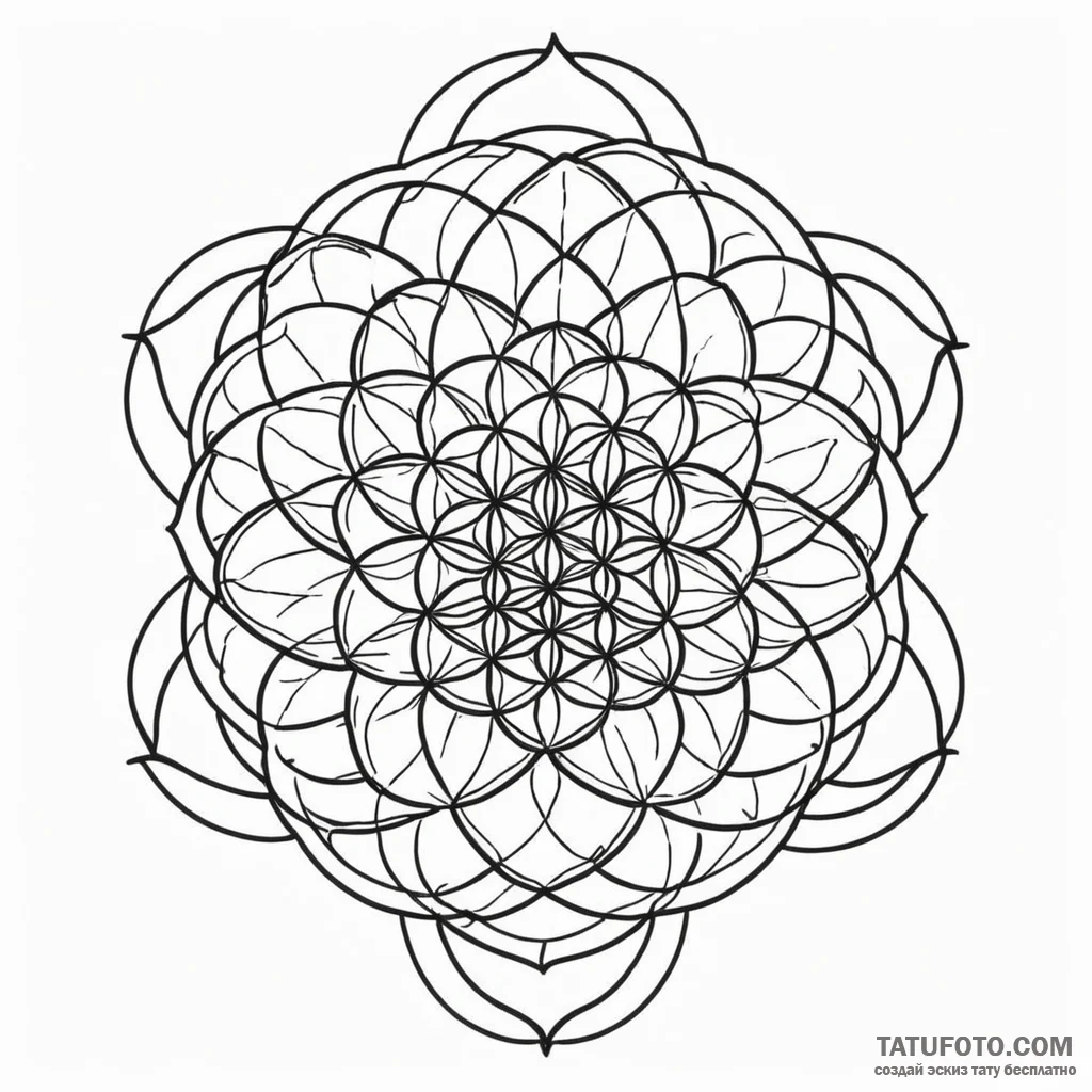 Flower of life - эскиз тату (№1750464980_1, 21.06.2025 00:16) — Tatufoto.com