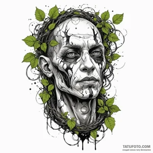 A trash polka portrait of vecna, with his gro... - эскиз тату (№1750465155_0, 21.06.2025 00:19) — Tatufoto.com