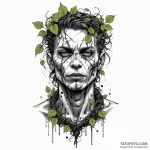 A trash polka portrait of vecna, with his gro… — эскиз тату (№1750465155_1, 21.06.2025 00:19) — Tatufoto.com