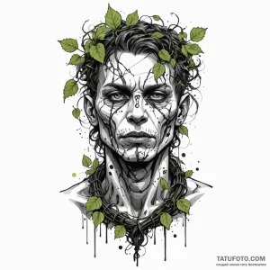 A trash polka portrait of vecna, with his gro... - эскиз тату (№1750465155_1, 21.06.2025 00:19) — Tatufoto.com
