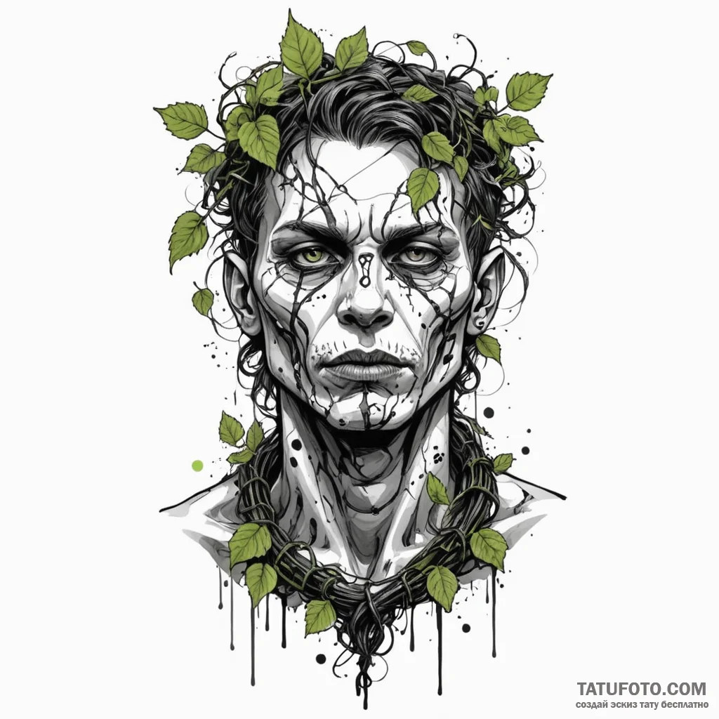 A trash polka portrait of vecna, with his gro... - эскиз тату (№1750465155_1, 21.06.2025 00:19) — Tatufoto.com