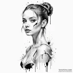 A trash polka composition of a beautiful ball… — эскиз тату (№1750465238_0, 21.06.2025 00:20) — Tatufoto.com