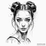 A trash polka composition of a beautiful ball… — эскиз тату (№1750465238_1, 21.06.2025 00:20) — Tatufoto.com