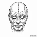 A sketch of a «gimp» mask, isolated on white, — эскиз тату (№1750465653_0, 21.06.2025 00:27) — Tatufoto.com