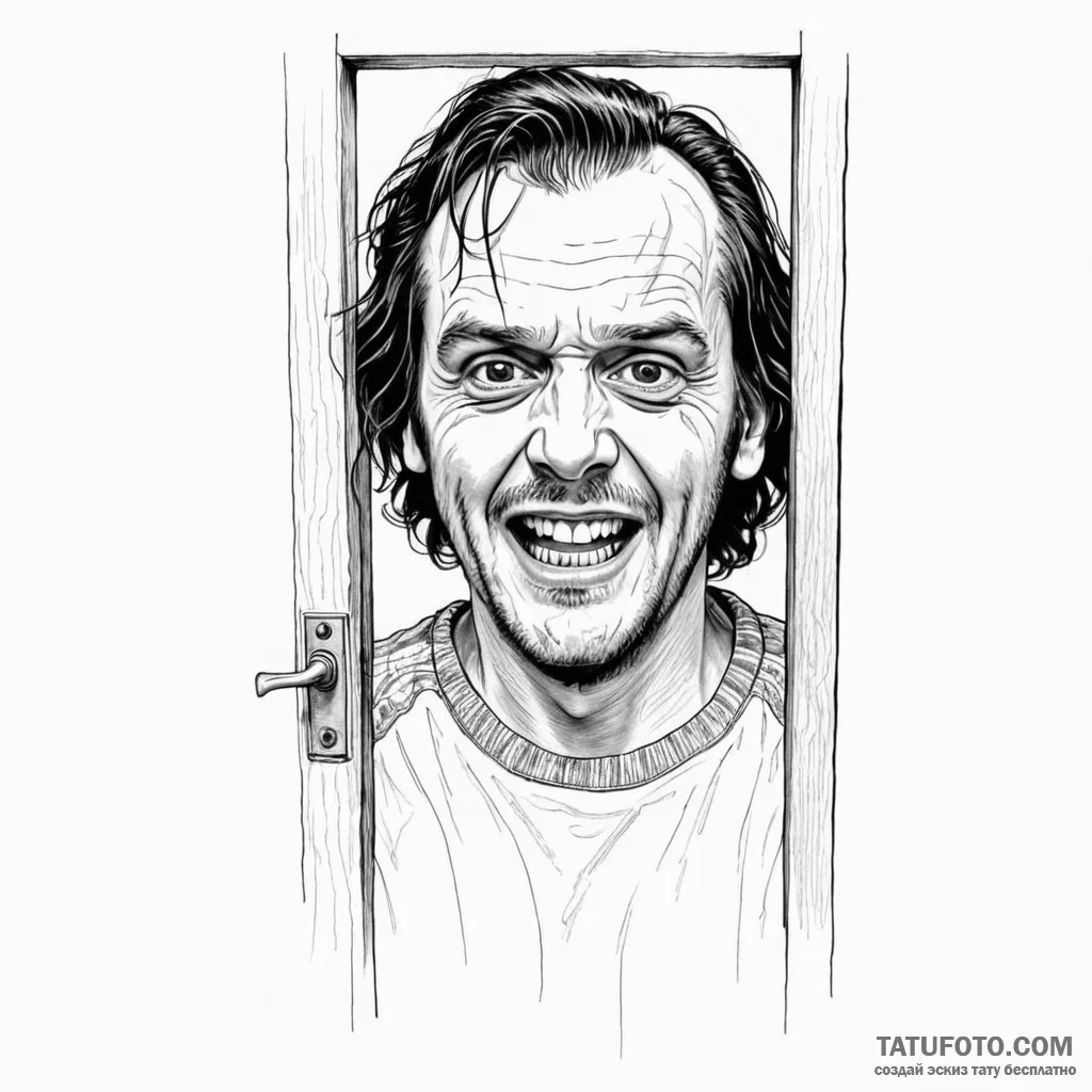 A sketch of jack torrance from the shining, p... - эскиз тату (№1750465735_0, 21.06.2025 00:28) — Tatufoto.com