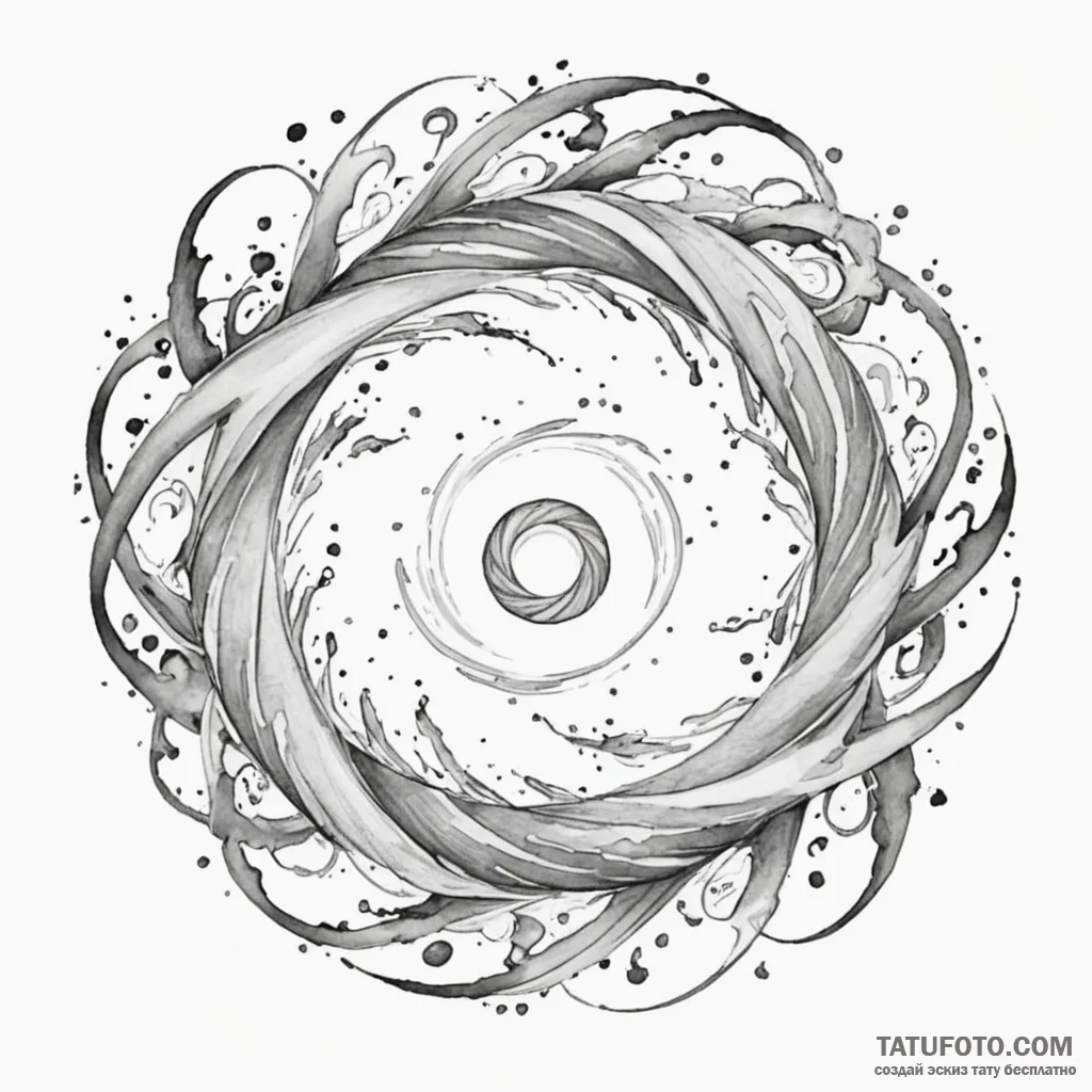 A watercolor sketch of a magical portal, swir... - эскиз тату (№1750465873_0, 21.06.2025 00:31) — Tatufoto.com