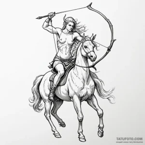 A sketch of a centaur archer, powerful and my... - эскиз тату (№1750466095_0, 21.06.2025 00:34) — Tatufoto.com