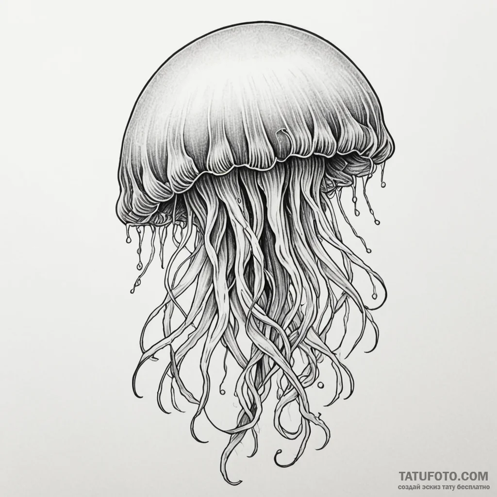 Gorgon jellyfish - эскиз тату (№1750466643_0, 21.06.2025 00:44) — Tatufoto.com