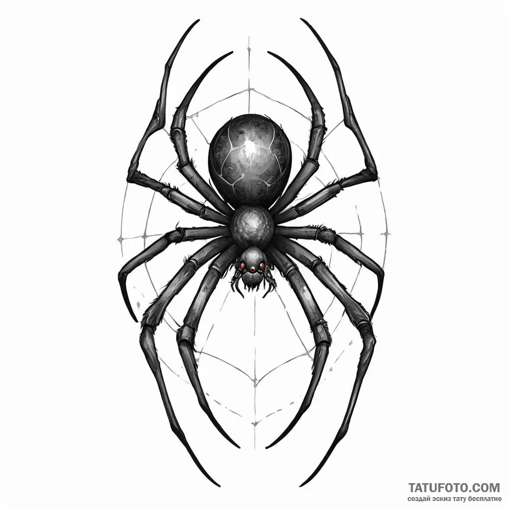 Black widow (spider) - эскиз тату (№1750467061_0, 21.06.2025 00:51) — Tatufoto.com