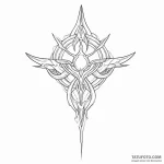 A linework tattoo of the protoss symbol. — эскиз тату (№1750467676_0, 21.06.2025 01:01) — Tatufoto.com