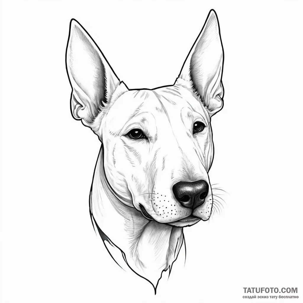 Bull terrier - эскиз тату (№1750468404_1, 21.06.2025 01:13) — Tatufoto.com
