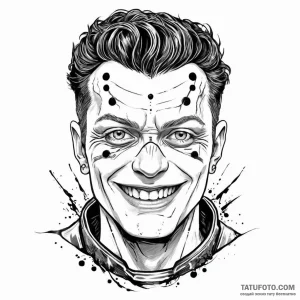 A trash polka portrait of homelander from the... - эскиз тату (№1750468476_1, 21.06.2025 01:14) — Tatufoto.com