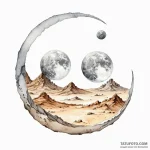Watercolor sketch of the twin moons of arraki… — эскиз тату (№1750468548_0, 21.06.2025 01:15) — Tatufoto.com