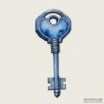 A watercolor sketch of the blue key from mulh… — эскиз тату (№1750471442_1, 21.06.2025 02:04) — Tatufoto.com