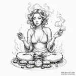 A sketch of the oracle, surrounded by smoke a… — эскиз тату (№1750471520_1, 21.06.2025 02:05) — Tatufoto.com