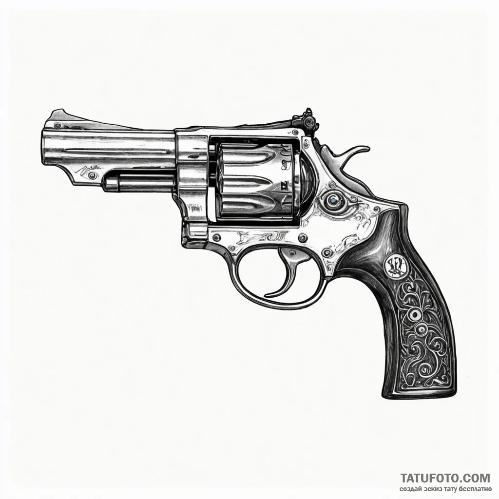 Revolver - эскиз тату (№1750472423_1, 21.06.2025 02:20) — Tatufoto.com
