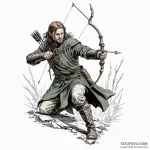 A graphic novel panel of boromir’s last stand… — эскиз тату (№1750473128_0, 21.06.2025 02:32) — Tatufoto.com
