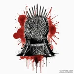 A trash polka tattoo of the iron throne, made… — эскиз тату (№1750473973_0, 21.06.2025 02:46) — Tatufoto.com