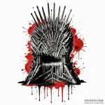 A trash polka tattoo of the iron throne, made… — эскиз тату (№1750473973_1, 21.06.2025 02:46) — Tatufoto.com