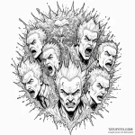 A graphic novel panel of the «diabolical» exp… — эскиз тату (№1750474047_0, 21.06.2025 02:47) — Tatufoto.com