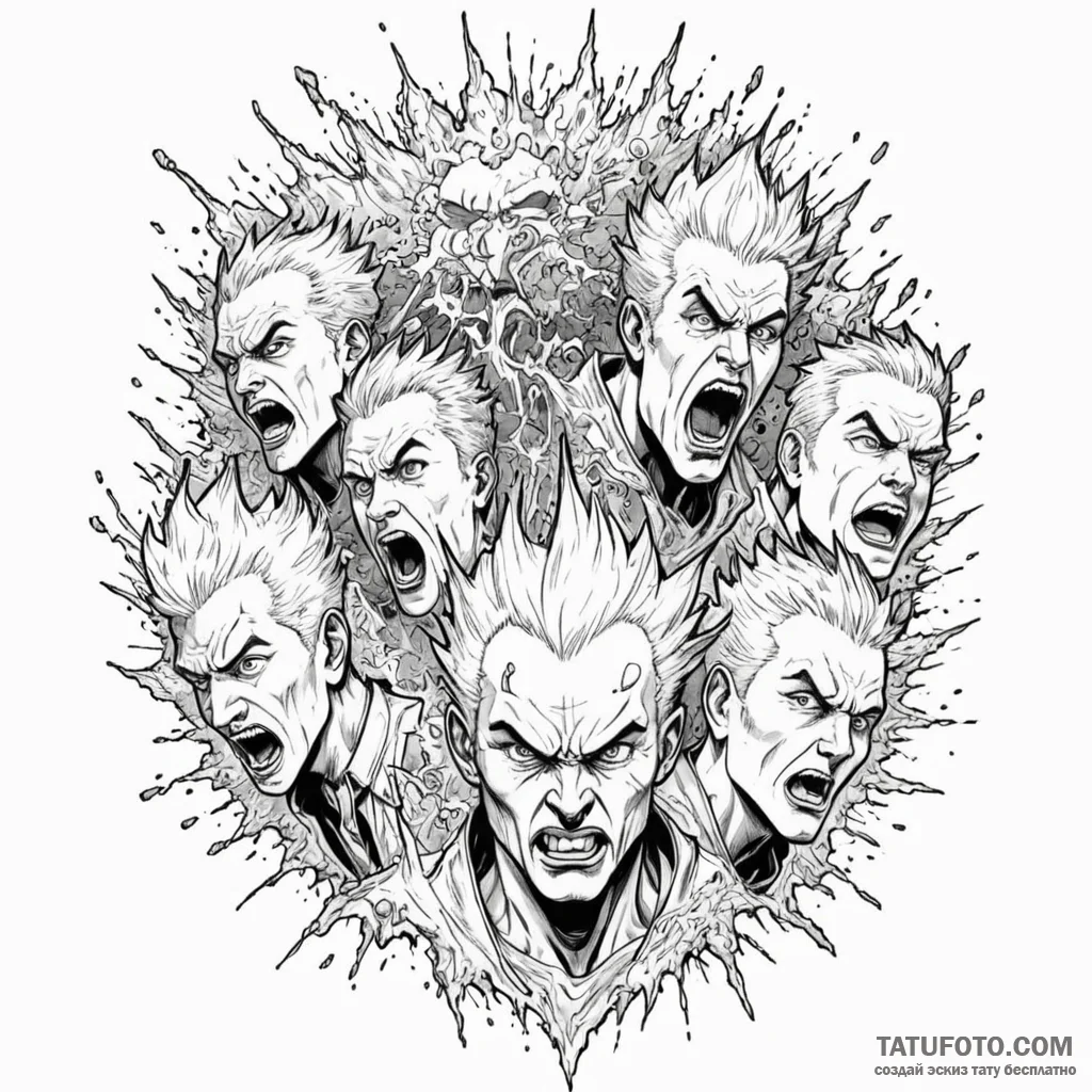 A graphic novel panel of the "diabolical" exp... - эскиз тату (№1750474047_0, 21.06.2025 02:47) — Tatufoto.com