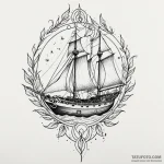 A neo-traditional tattoo of the serenity ship… — эскиз тату (№1750474980_0, 21.06.2025 03:03) — Tatufoto.com