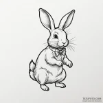 Linework tattoo design of the white rabbit, m… — эскиз тату (№1750475133_0, 21.06.2025 03:05) — Tatufoto.com