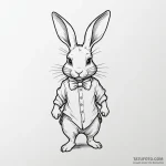 Linework tattoo design of the white rabbit, m… — эскиз тату (№1750475133_1, 21.06.2025 03:05) — Tatufoto.com