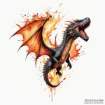 A watercolor tattoo of a dragon (drogon) brea… — эскиз тату (№1750475836_0, 21.06.2025 03:17) — Tatufoto.com