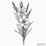 Gladiolus — эскиз тату (№1750476833_0, 21.06.2025 03:33) — Tatufoto.com