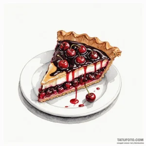 A watercolor sketch of a damn fine cup of cof... - эскиз тату (№1750508748_1, 21.06.2025 12:25) — Tatufoto.com