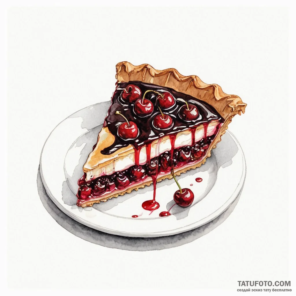 A watercolor sketch of a damn fine cup of cof... - эскиз тату (№1750508748_1, 21.06.2025 12:25) — Tatufoto.com