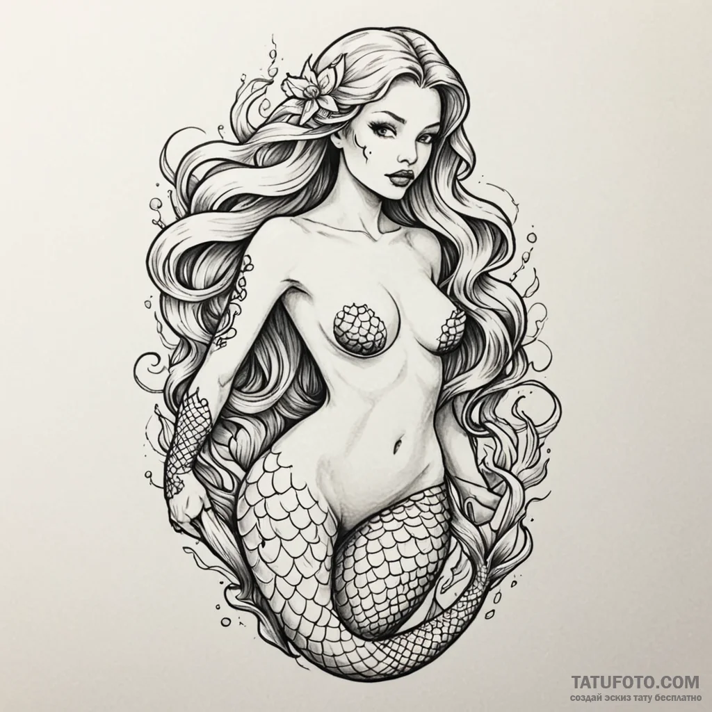 A neo-traditional tattoo of a beautiful, dang... - эскиз тату (№1750509948_1, 21.06.2025 12:45) — Tatufoto.com