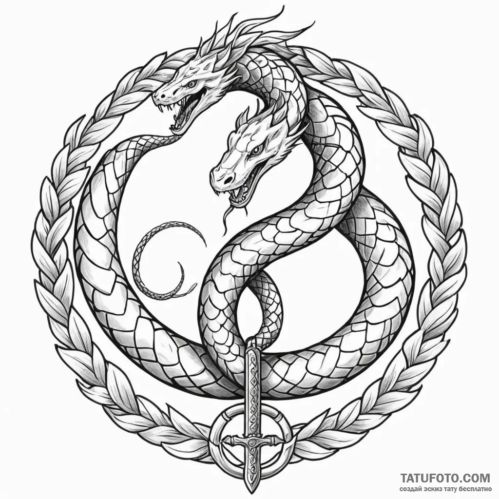 змея во круг меча - эскиз тату (№1750519741_1, 21.06.2025 15:29) — Tatufoto.com