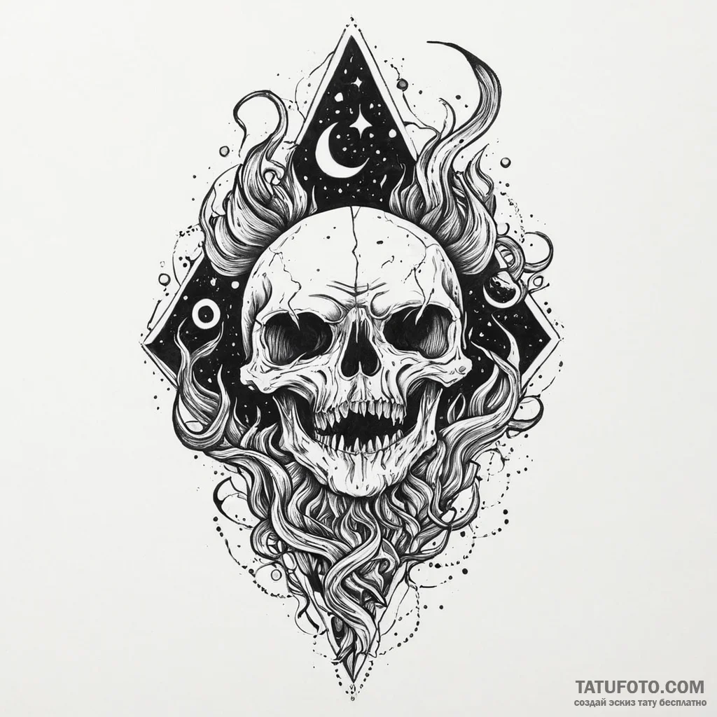 Molten relic devouring starlight, tattoo flas... - эскиз тату (№1750524187_0, 21.06.2025 16:43) — Tatufoto.com