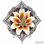 Lily, ink illustration for tattoo, vibrant co… — эскиз тату (№1750524451_0, 21.06.2025 16:47) — Tatufoto.com