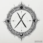 Twilight rune beneath celestial gate, ink ill… — эскиз тату (№1750525077_0, 21.06.2025 16:57) — Tatufoto.com