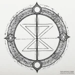 Twilight rune beneath celestial gate, ink ill… — эскиз тату (№1750525077_1, 21.06.2025 16:57) — Tatufoto.com